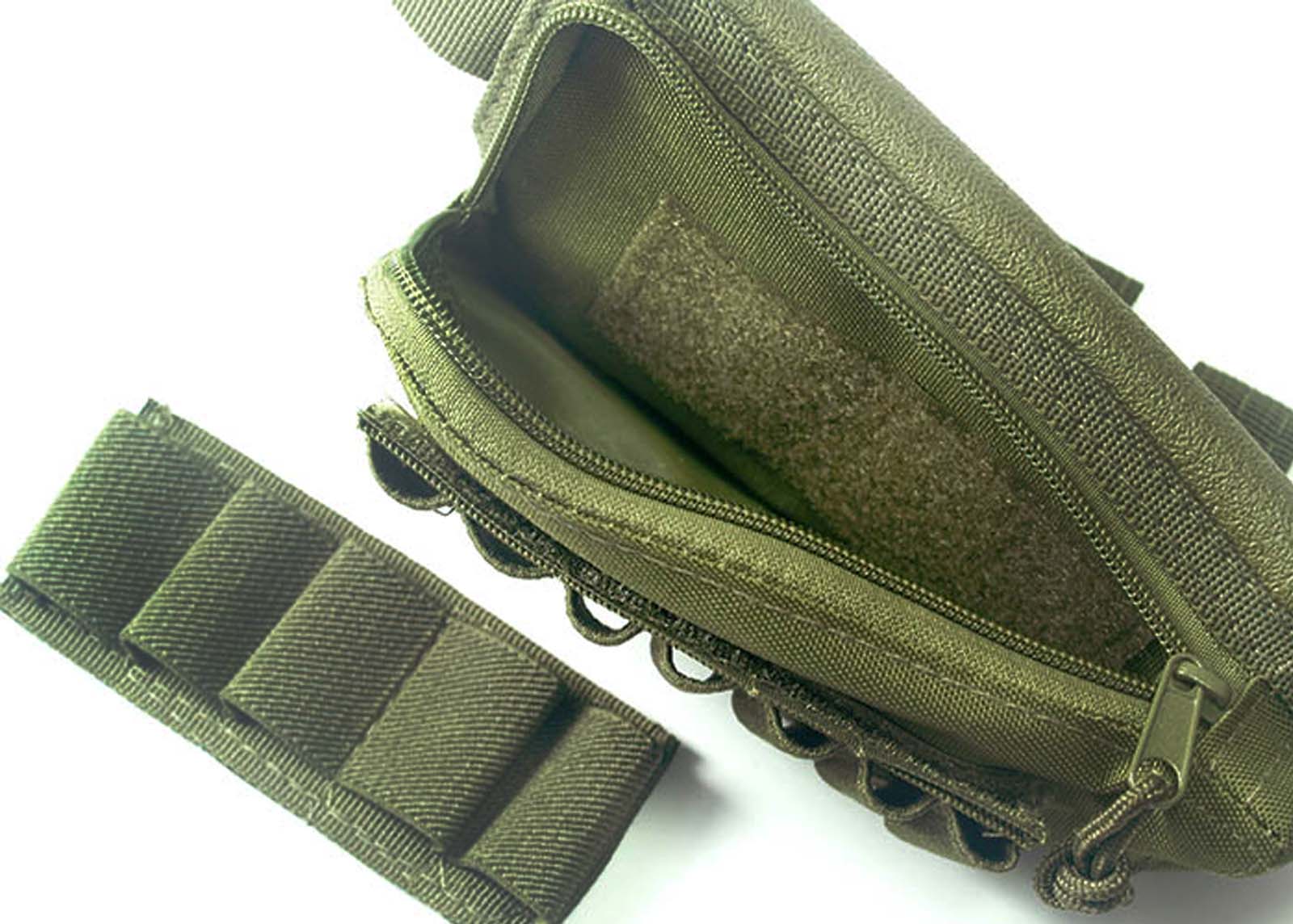 Rifle Stock Ammo Pouch with Cheek Leather Pad (BLK) Modify Airsoft
