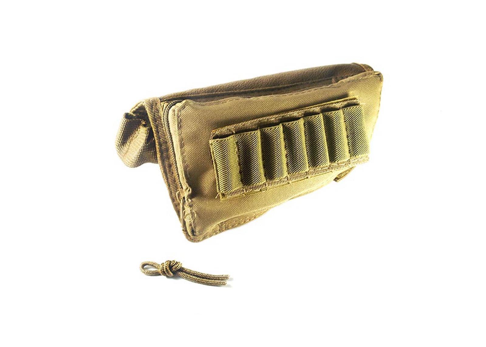 Rifle Stock Ammo Pouch with Cheek Leather Pad (TAN) Modify Airsoft